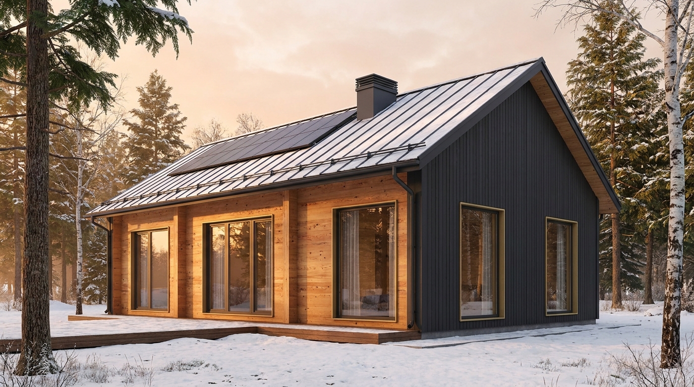 西の家 外観 — AI render based on BIM specs