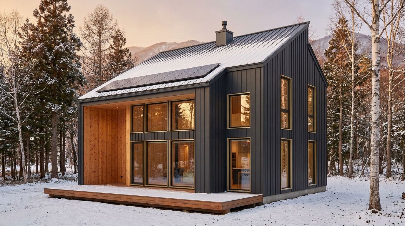 月の家 外観 — AI render based on BIM specs