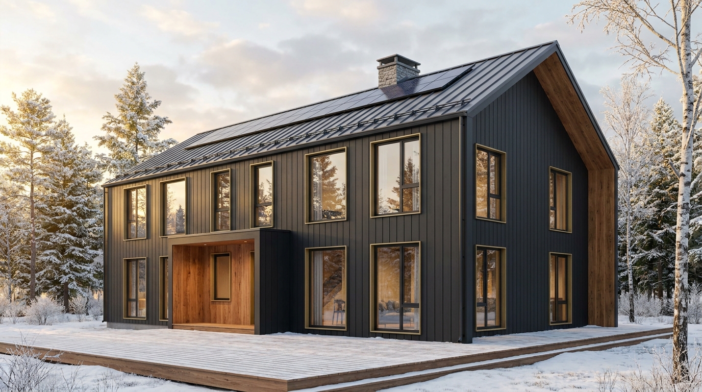 南の里 外観 — AI render based on BIM specs