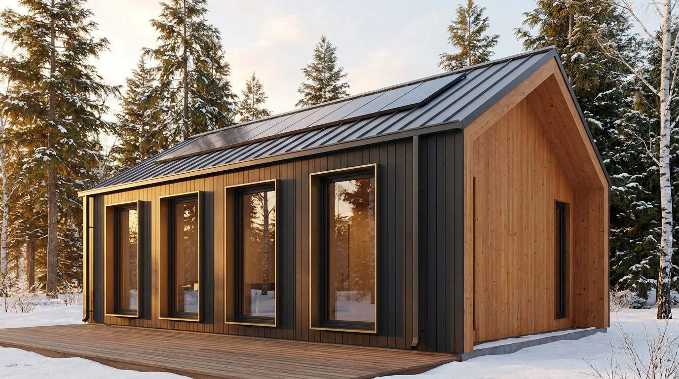 霧の巣 外観 — AI render based on BIM specs