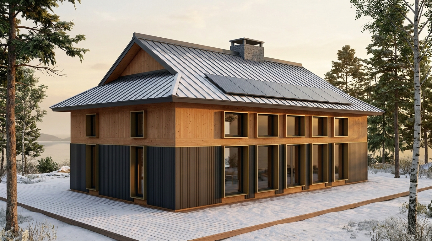 東の塔 外観 — AI render based on BIM specs