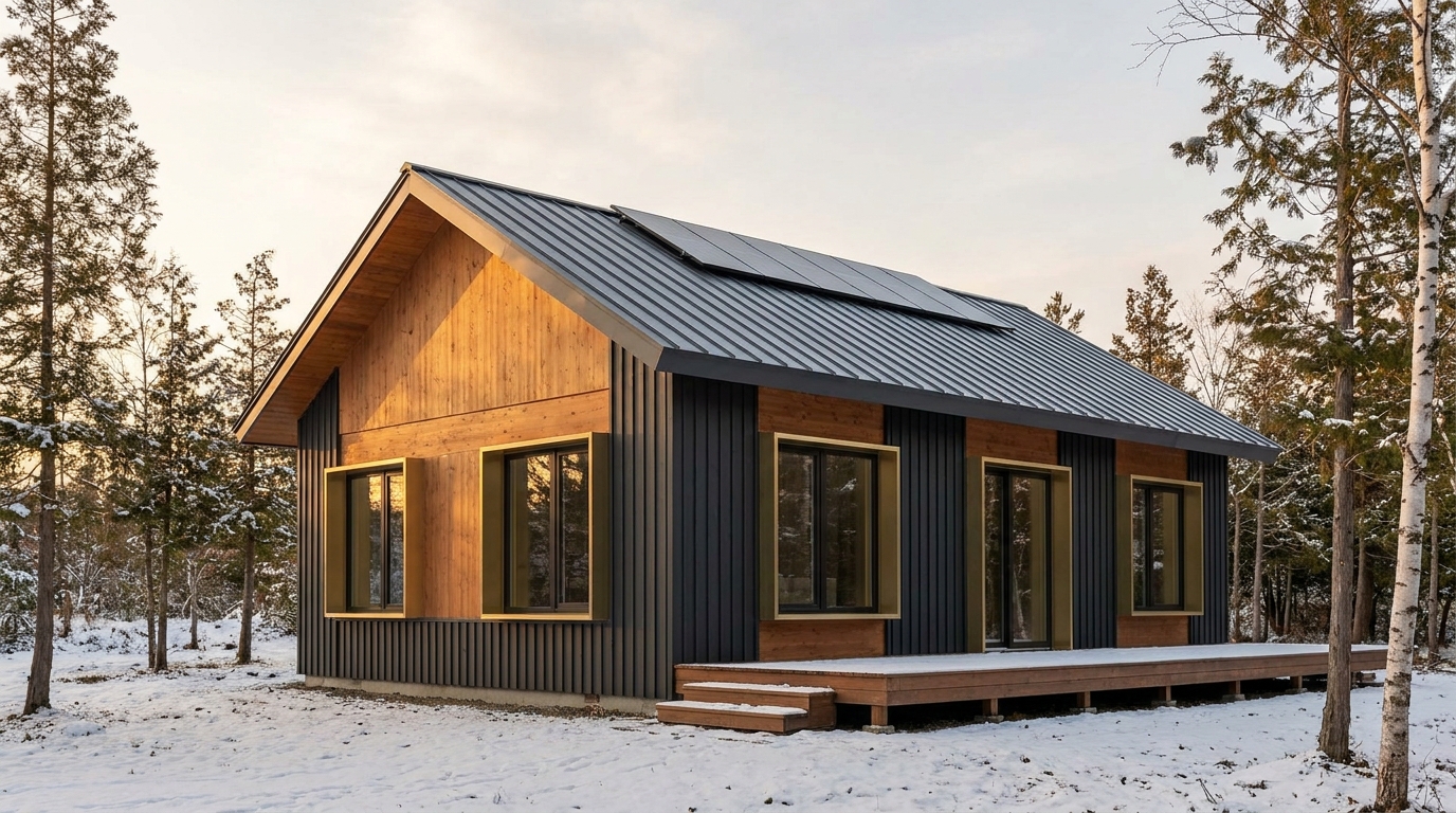 月の小屋 外観 — AI render based on BIM specs