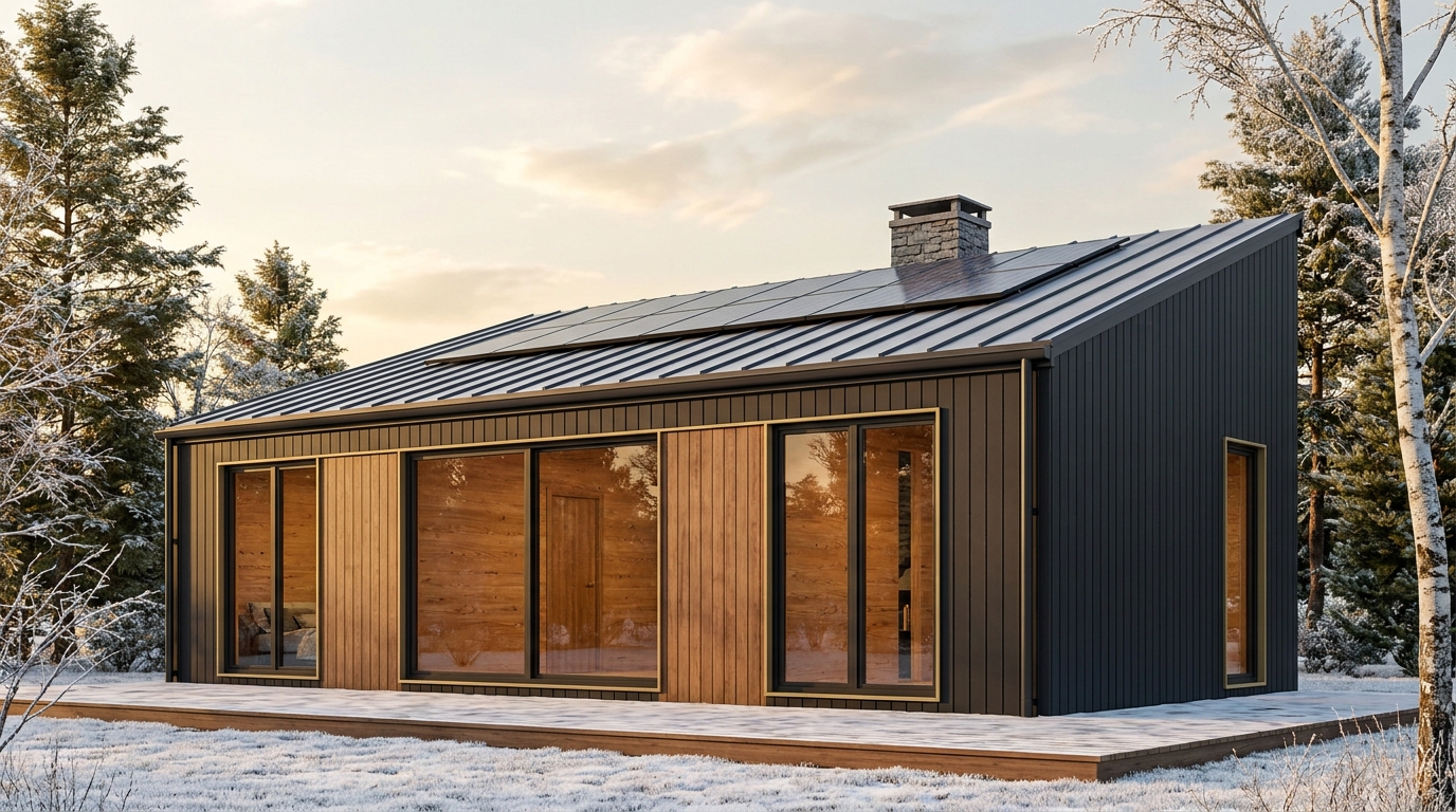 霧の巣 外観 — AI render based on BIM specs