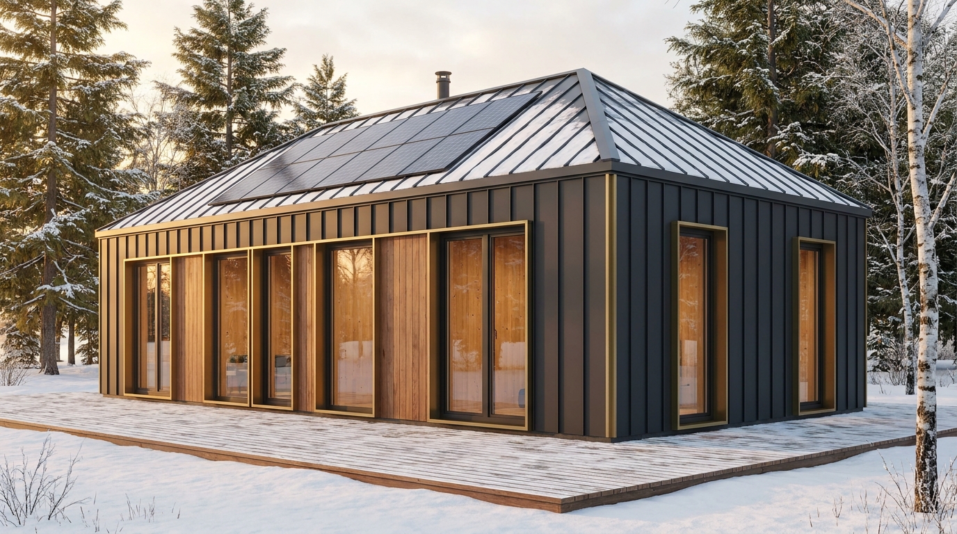 東の庵 外観 — AI render based on BIM specs