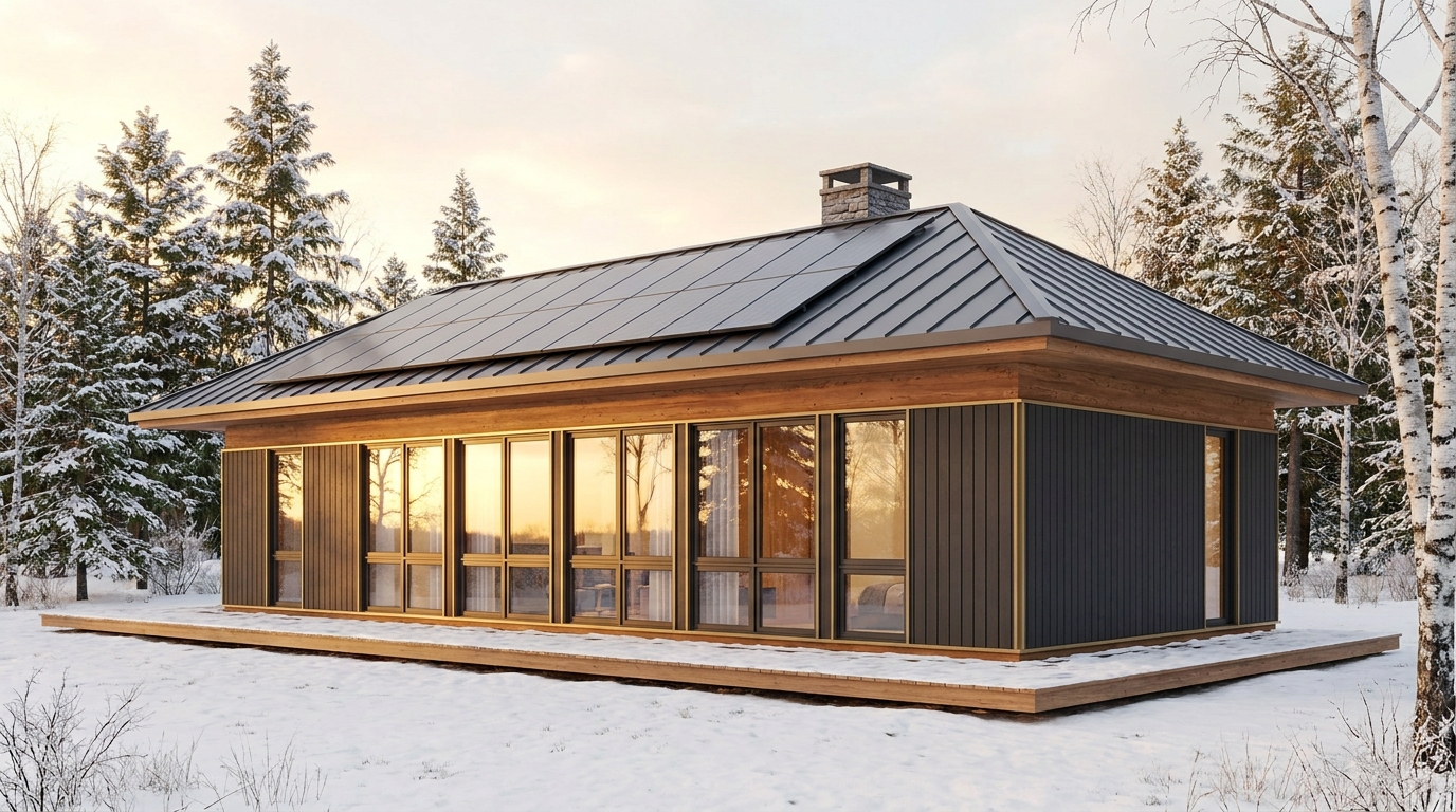 北の小屋 外観 — AI render based on BIM specs