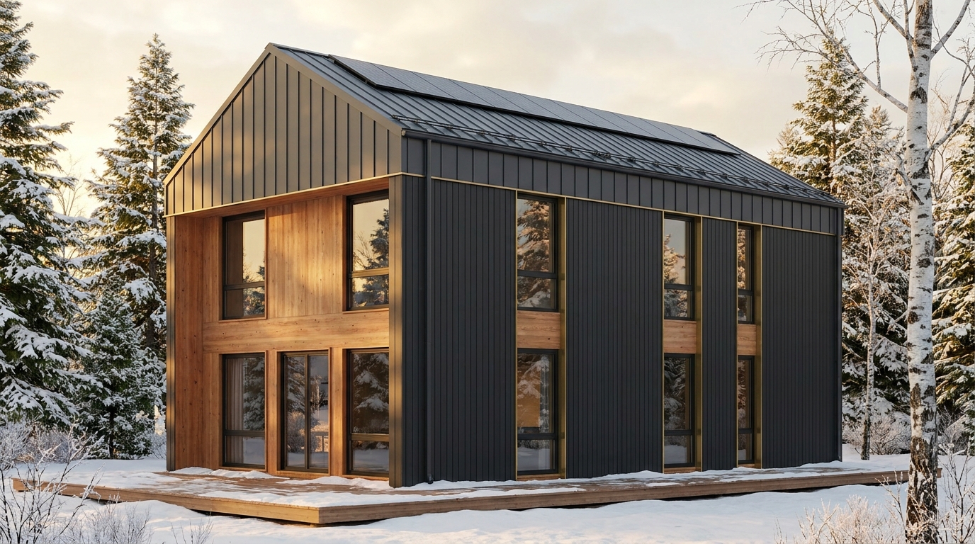 陽の里 外観 — AI render based on BIM specs
