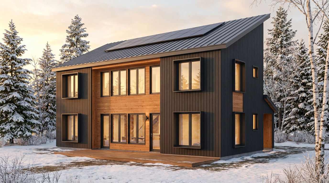 風の家 外観 — AI render based on BIM specs