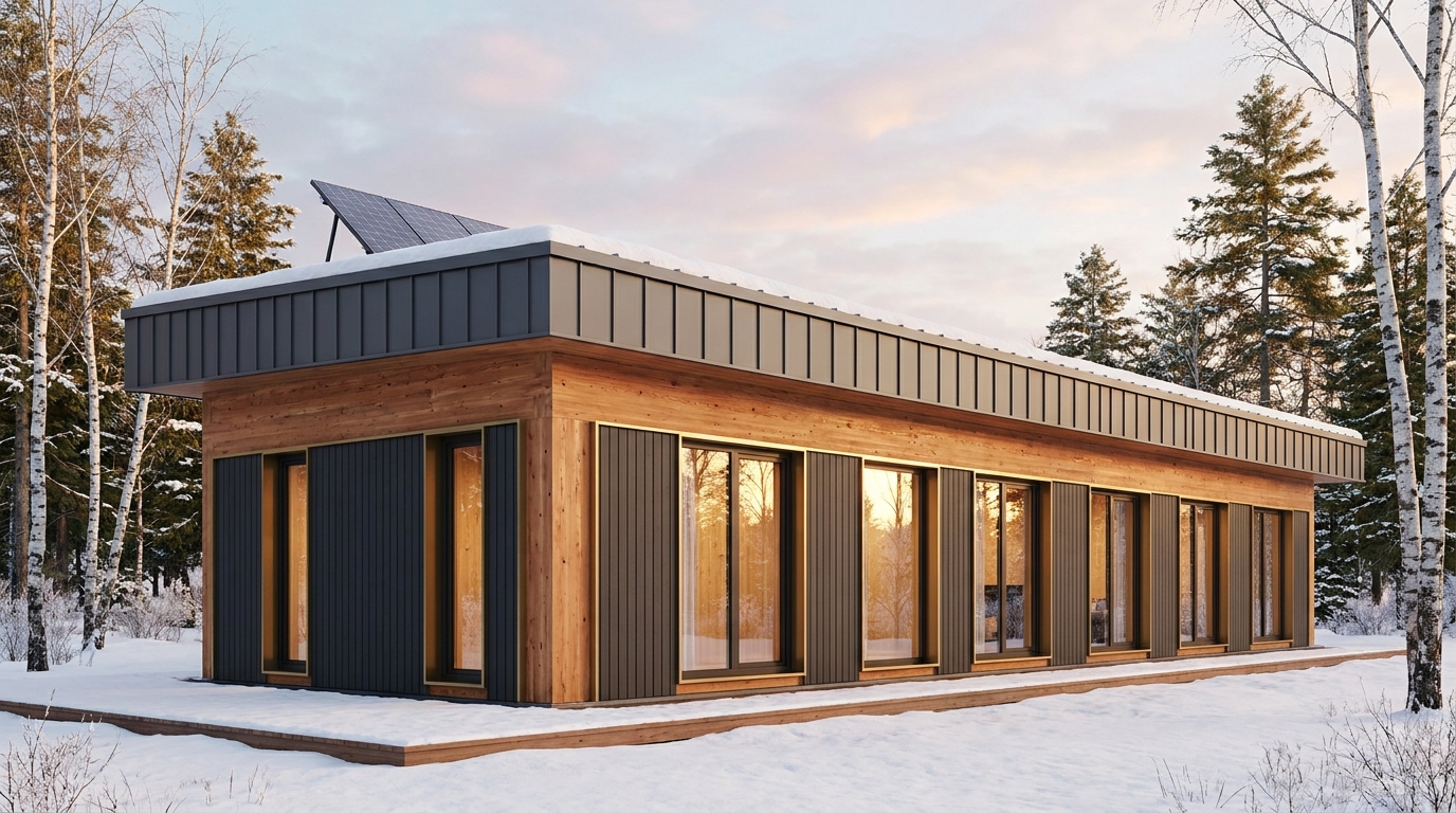 森の里 外観 — AI render based on BIM specs