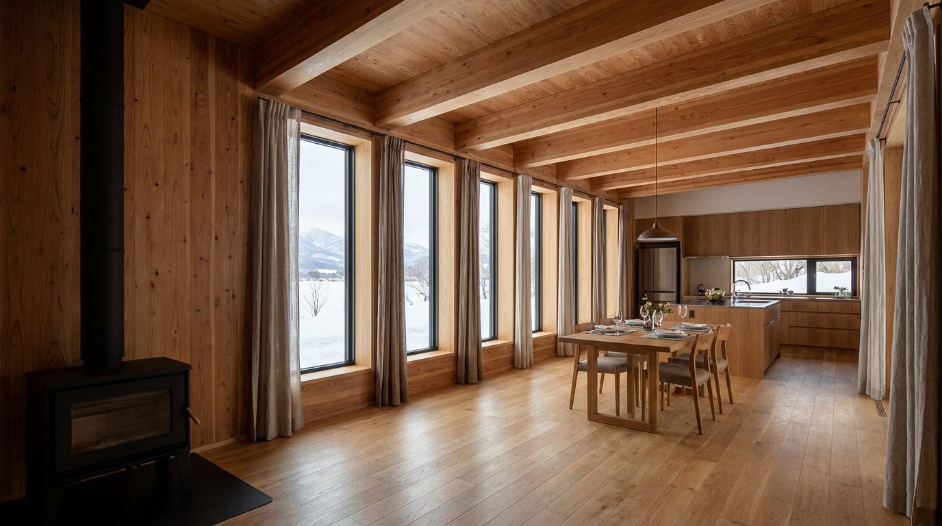 霜の小屋 内観