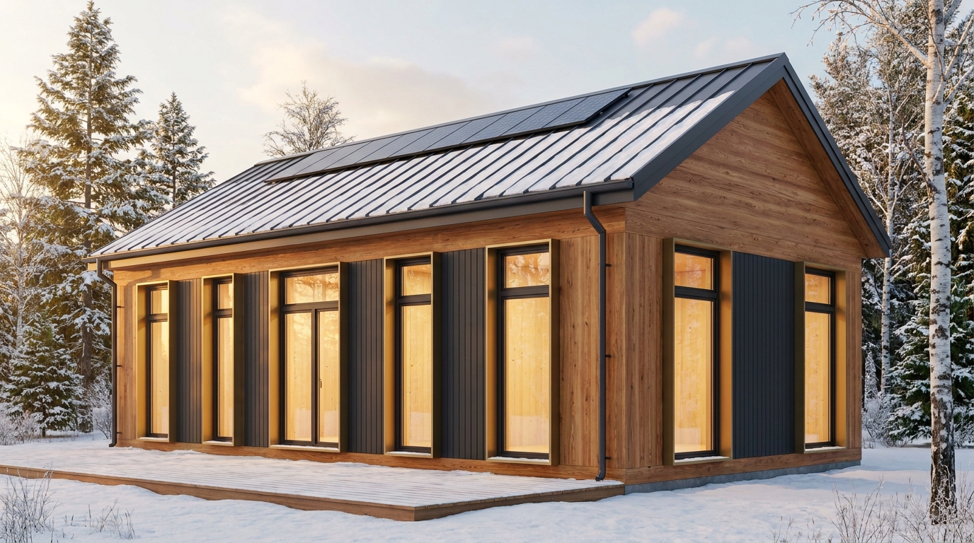 霜の塔 外観 — AI render based on BIM specs