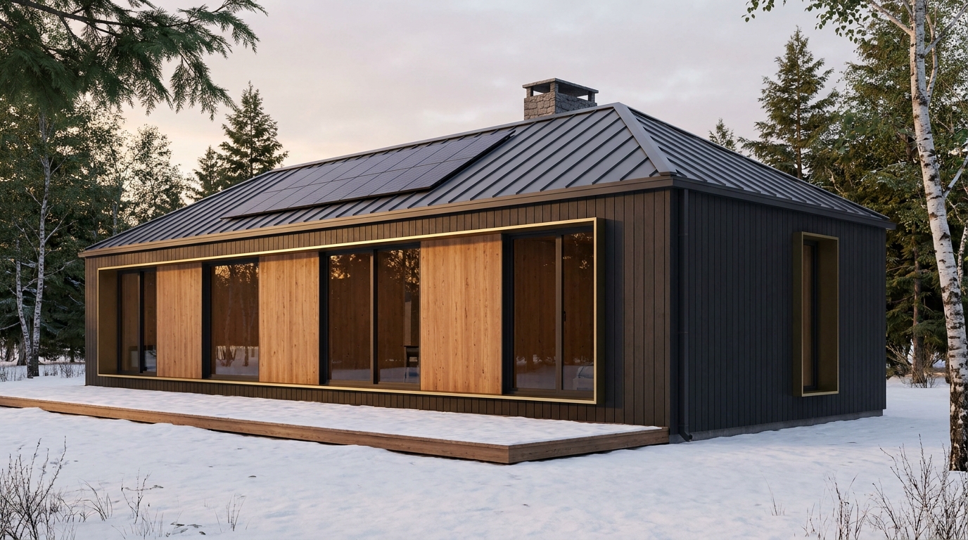 雪の蔵 外観 — AI render based on BIM specs