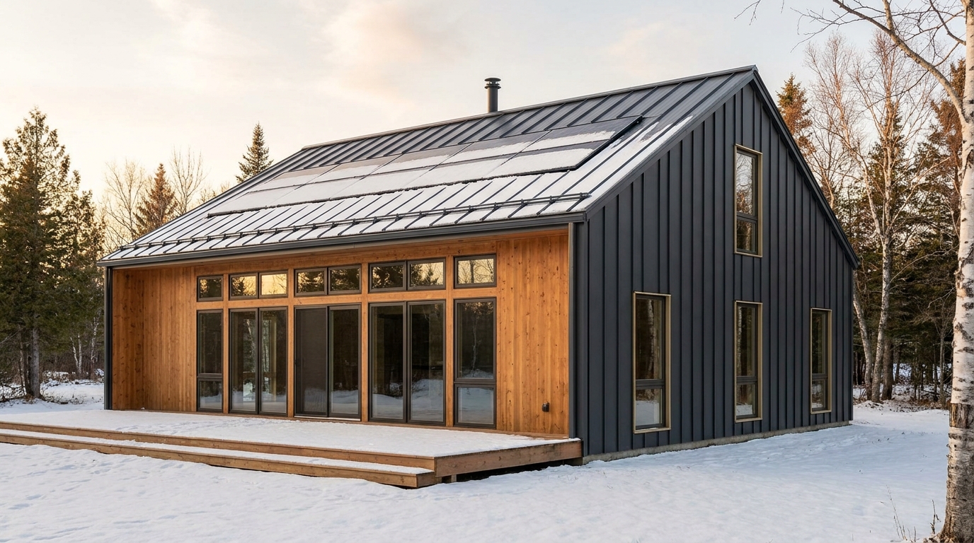 霜の蔵 外観 — AI render based on BIM specs