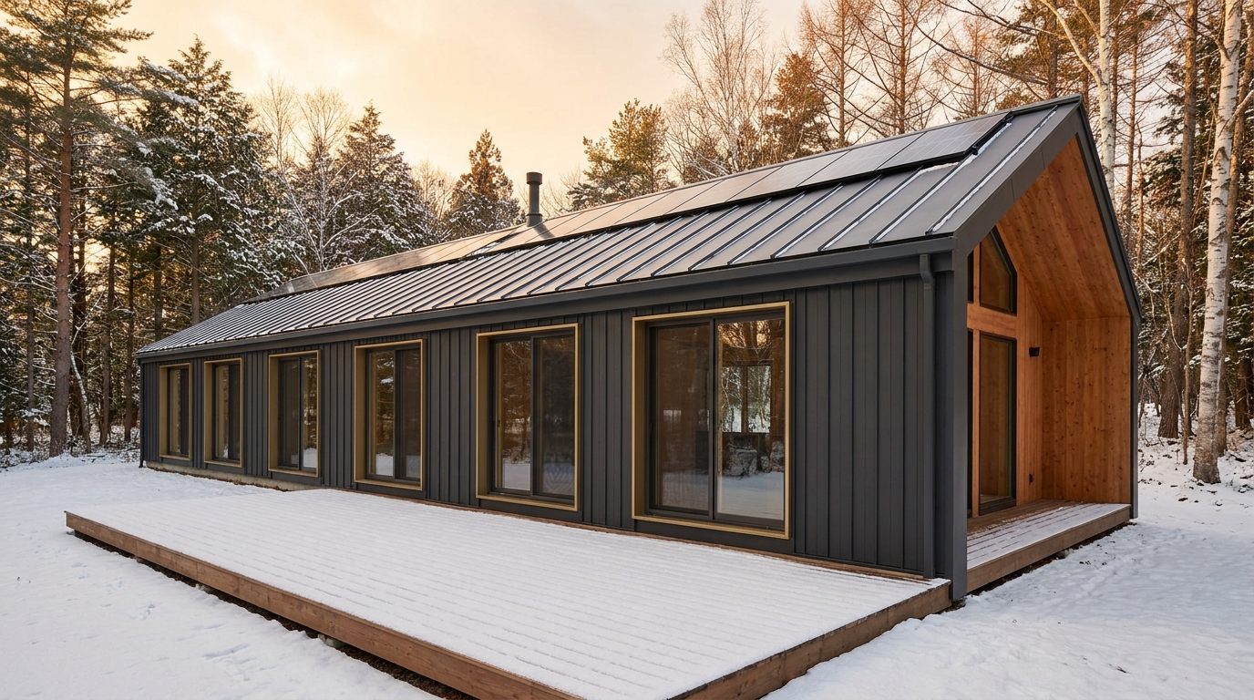南の小屋 外観 — AI render based on BIM specs