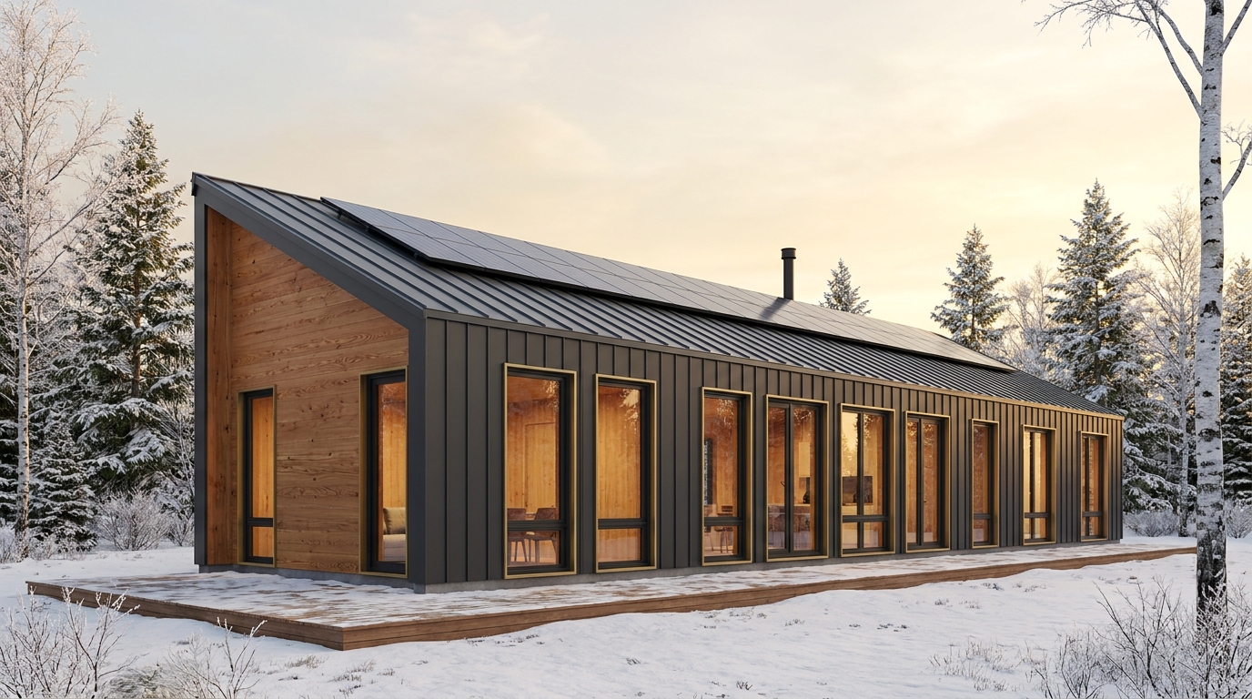 東の庵 外観 — AI render based on BIM specs