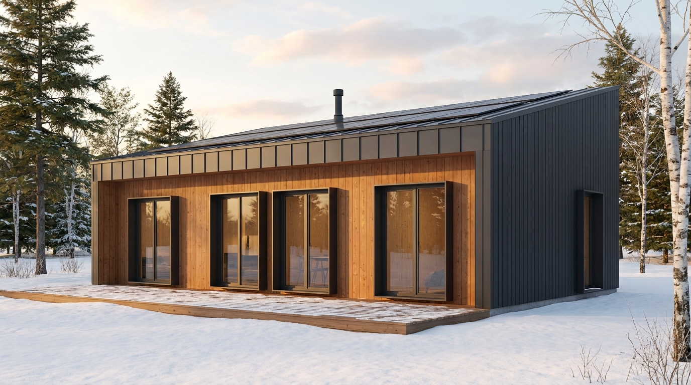 霧の巣 外観 — AI render based on BIM specs