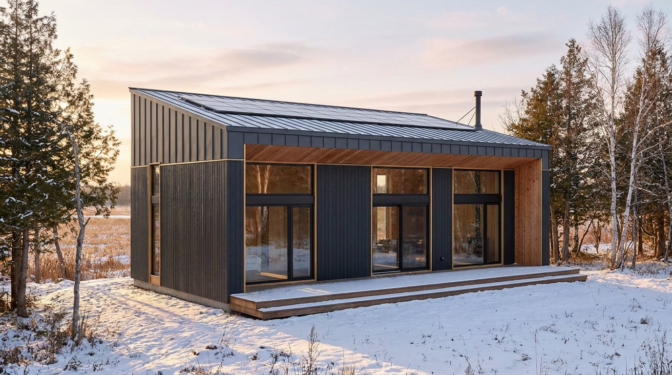 霧の里 外観 — AI render based on BIM specs