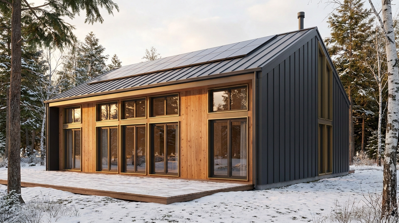 湖の家 外観 — AI render based on BIM specs