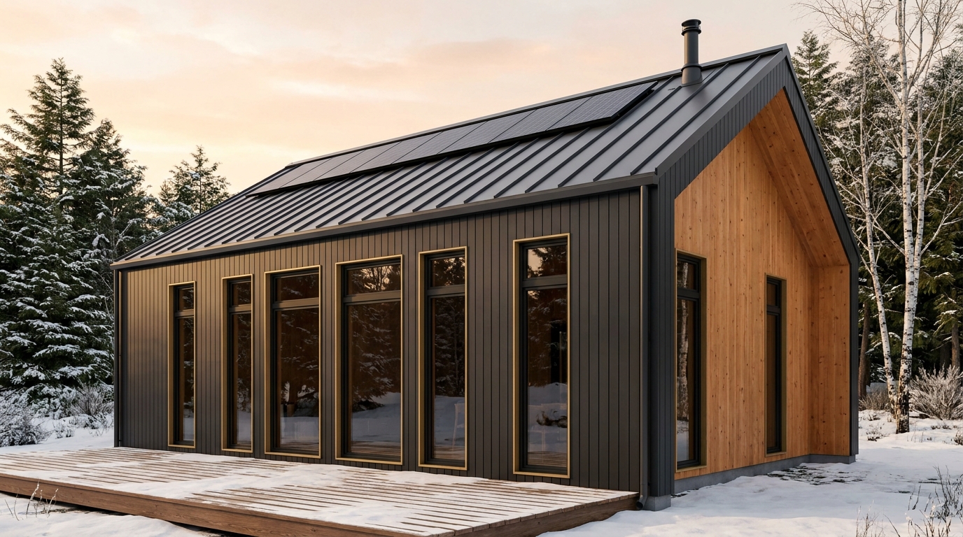 風の庵 外観 — AI render based on BIM specs
