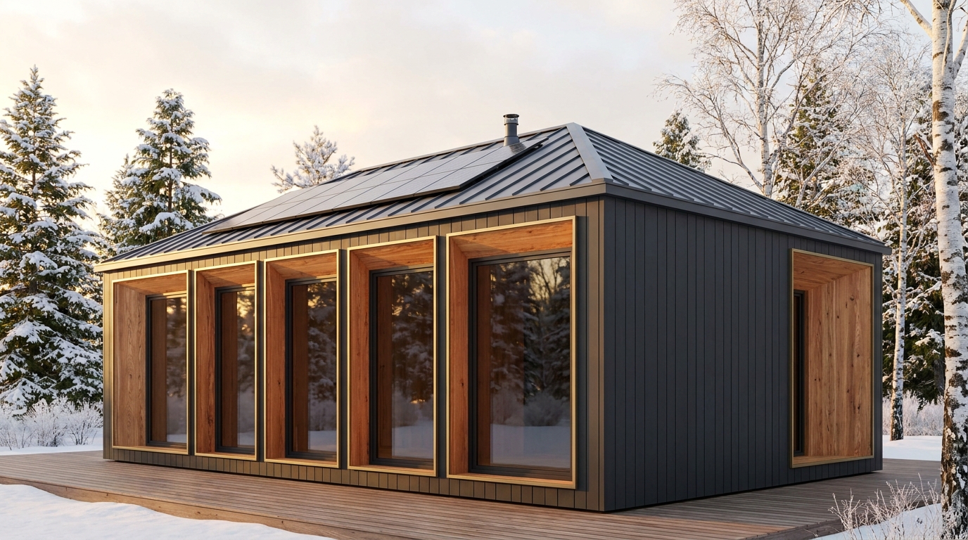 雪の塔 外観 — AI render based on BIM specs