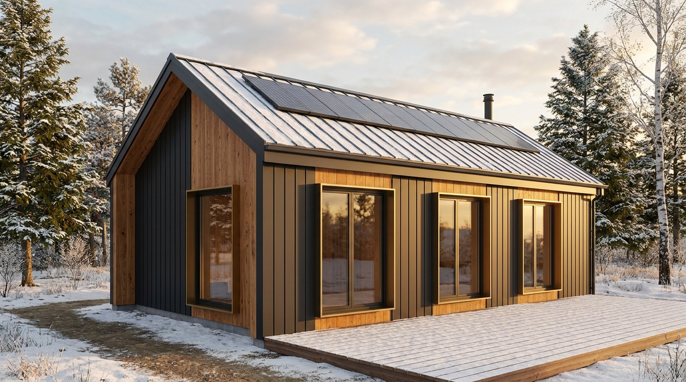 霧の家 外観 — AI render based on BIM specs