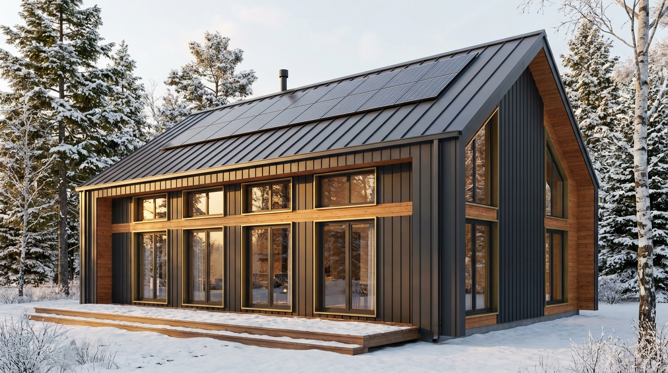 霧の巣 外観 — AI render based on BIM specs