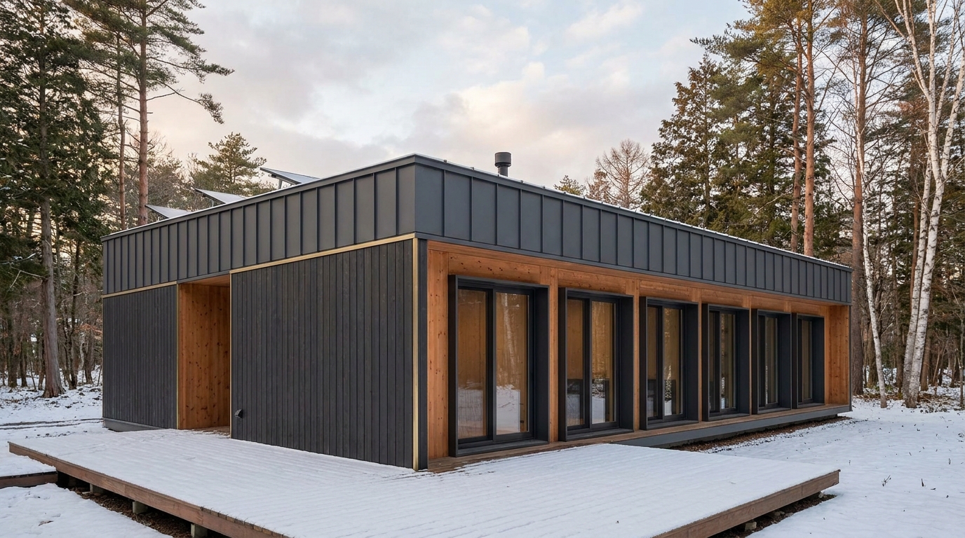 月の巣 外観 — AI render based on BIM specs