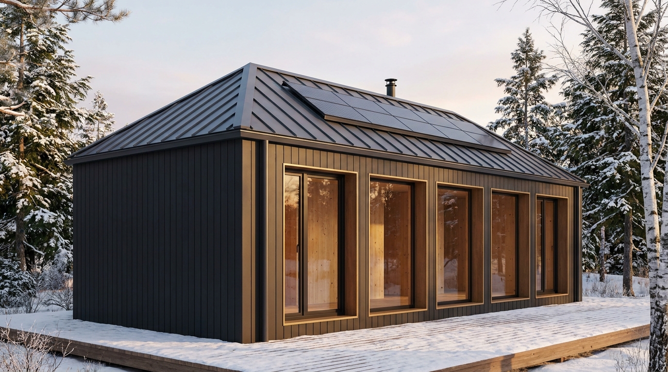 南の家 外観 — AI render based on BIM specs