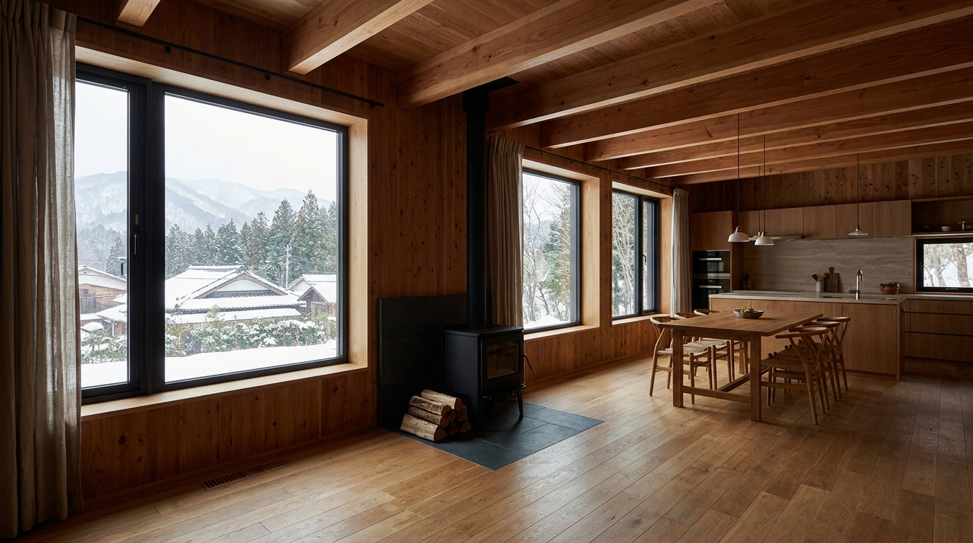 雪の小屋 内観