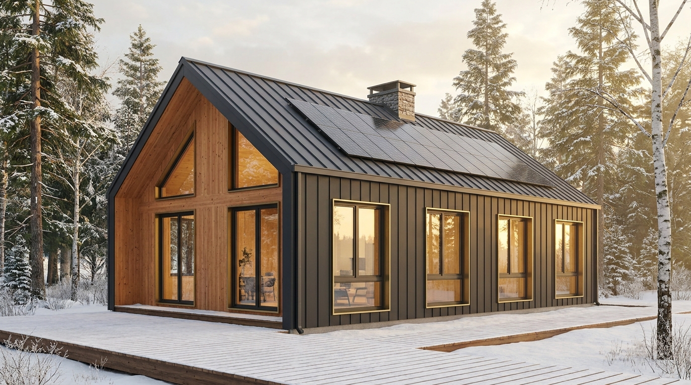 雪の蔵 外観 — AI render based on BIM specs