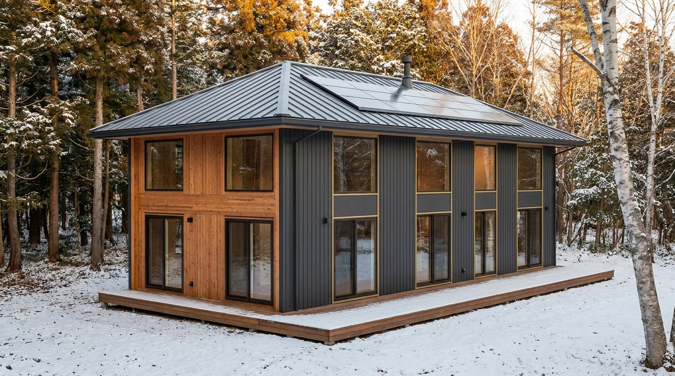 星の小屋 外観 — AI render based on BIM specs