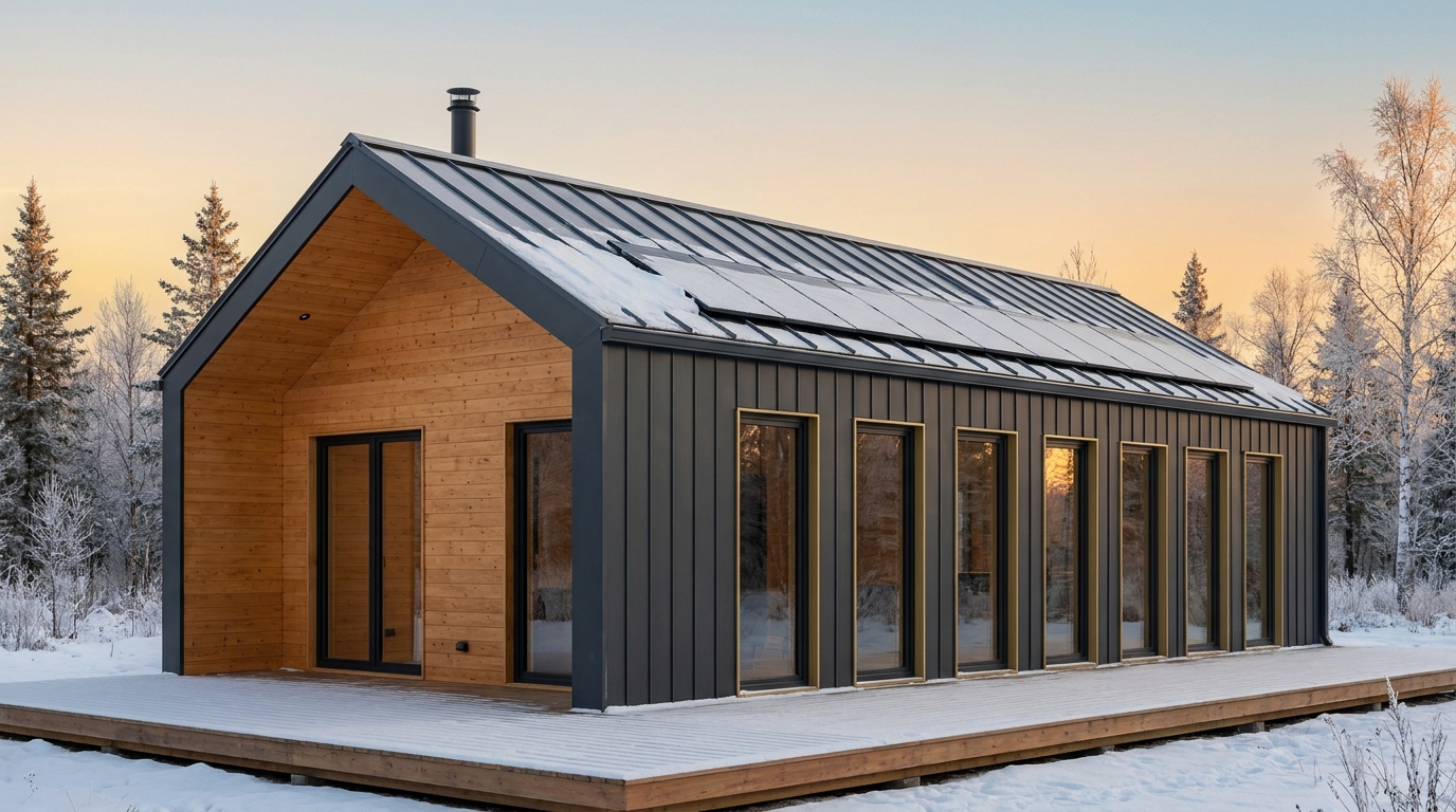 北の里 外観 — AI render based on BIM specs