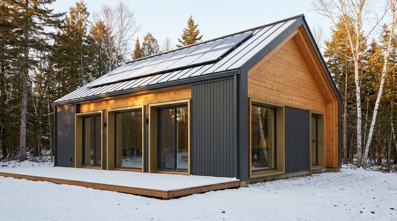 雪の館 外観 — AI render based on BIM specs