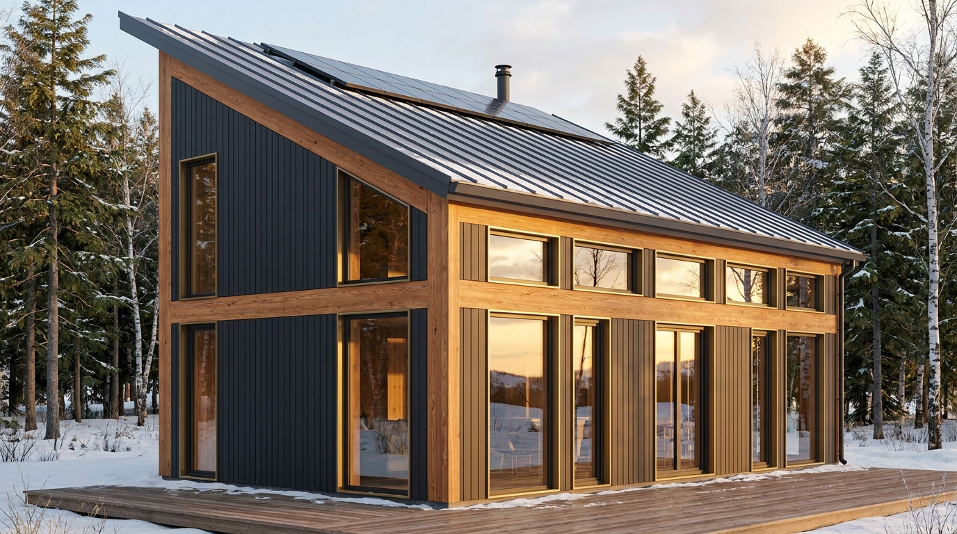森の砦 外観 — AI render based on BIM specs