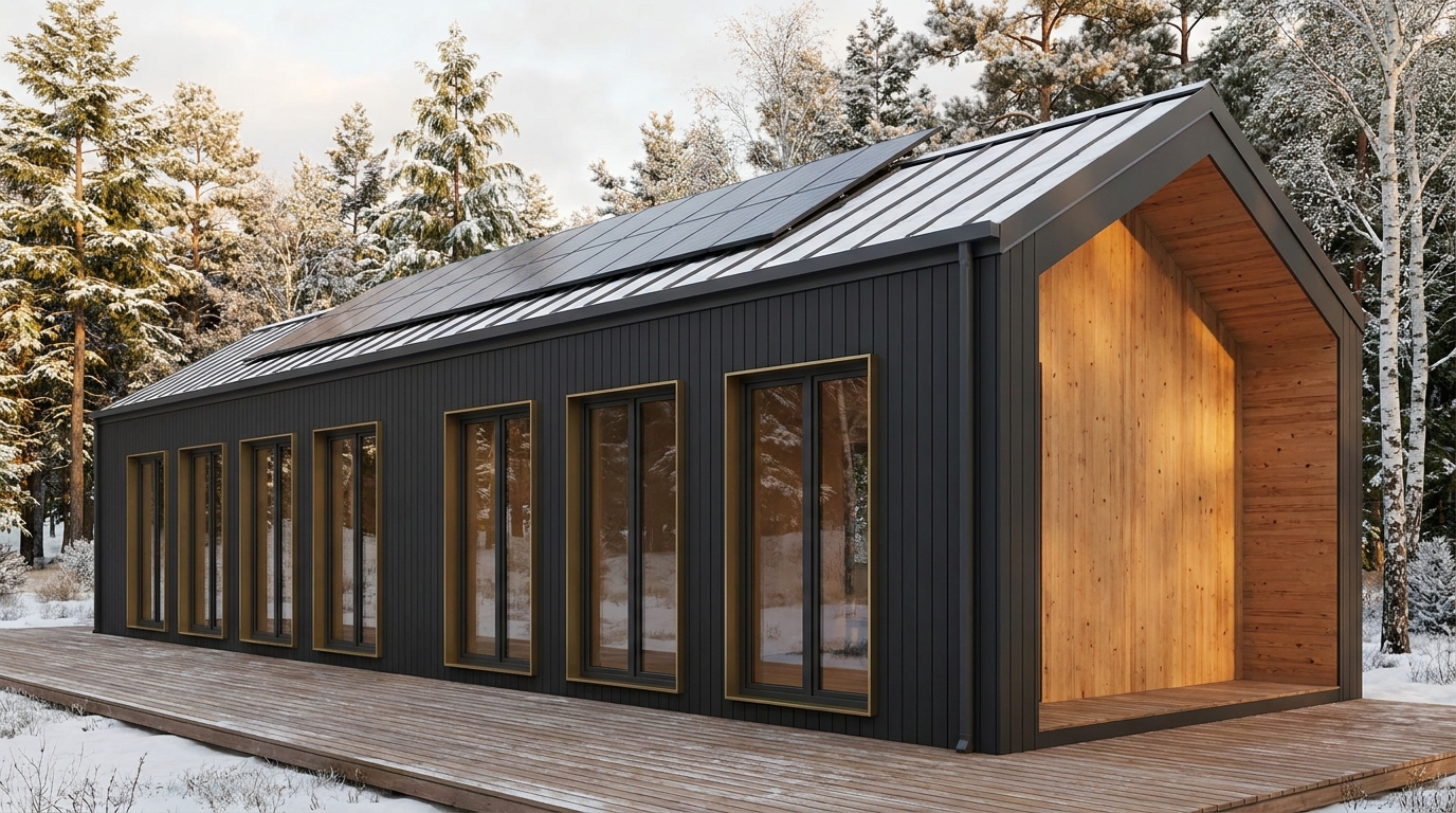森の蔵 外観 — AI render based on BIM specs