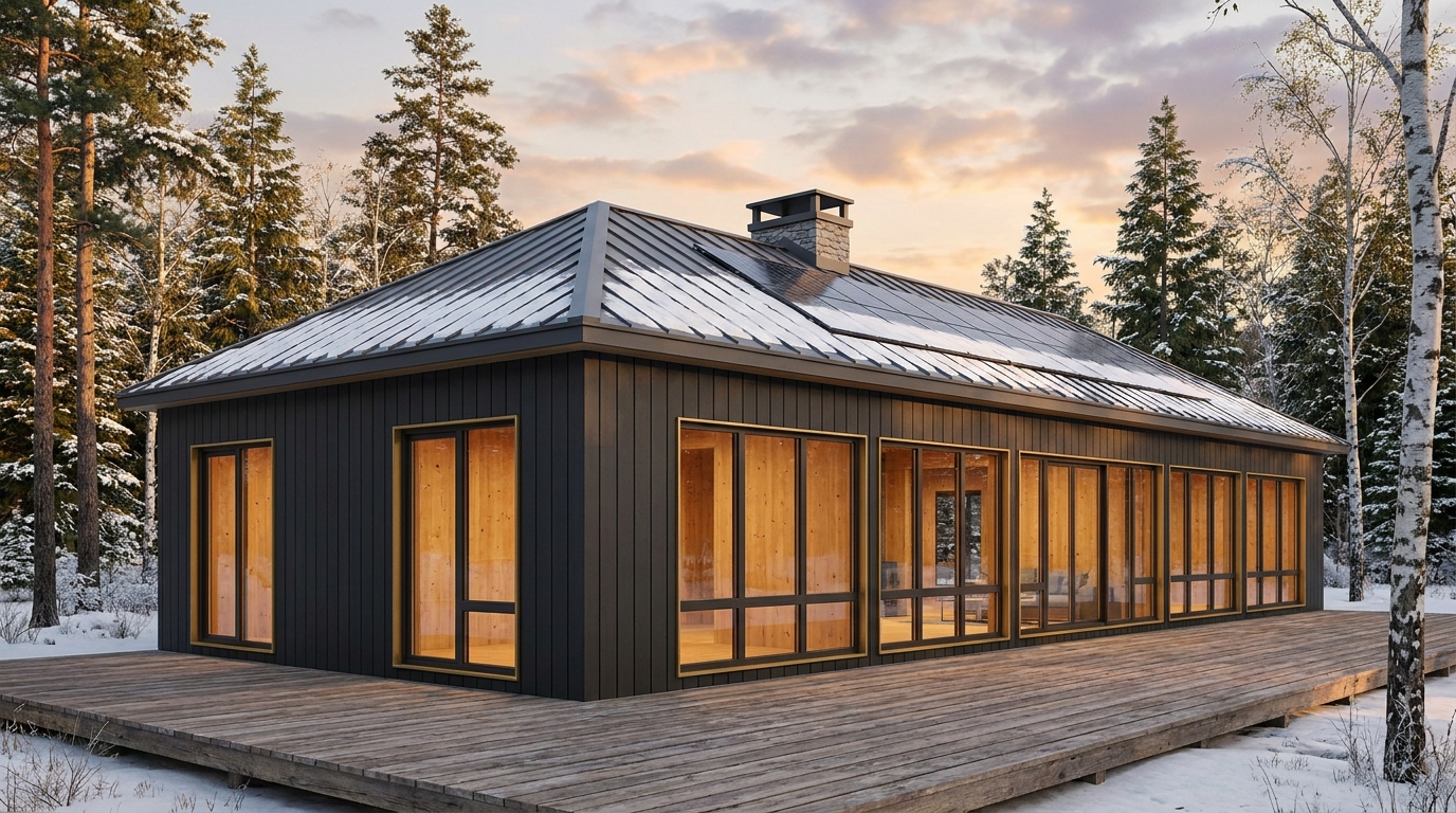 森の家 外観 — AI render based on BIM specs