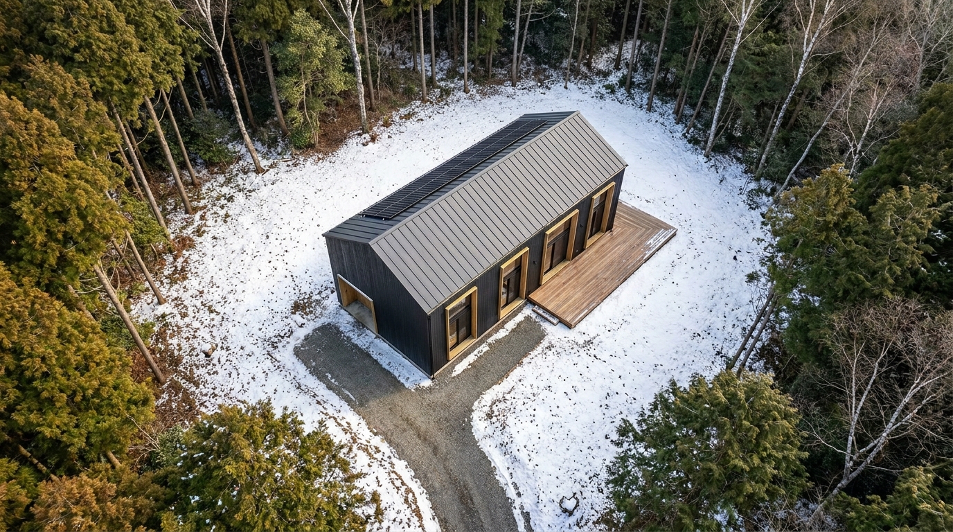 雨の小屋 配置