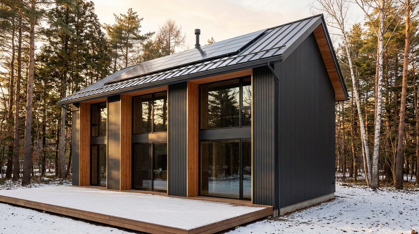 西の家 外観 — AI render based on BIM specs
