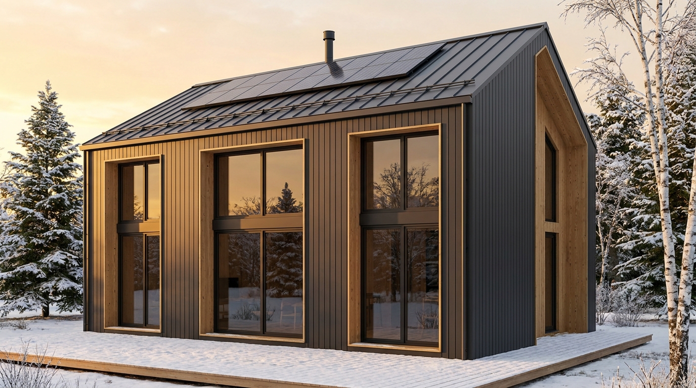 南の家 外観 — AI render based on BIM specs