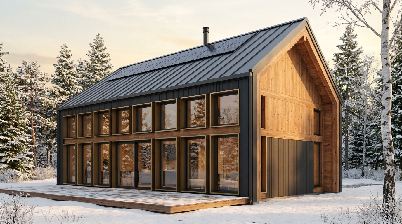風の庵 外観 — AI render based on BIM specs
