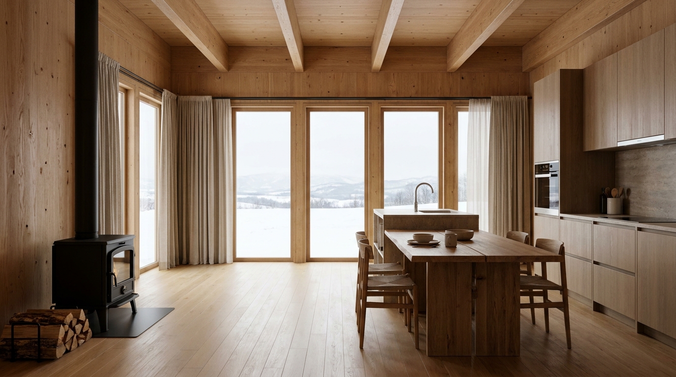 霜の小屋 内観