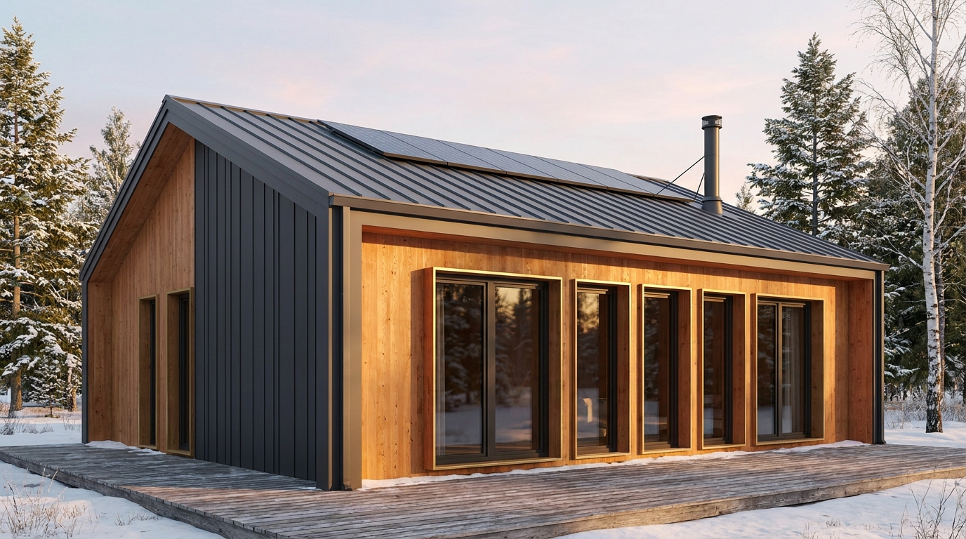霧の巣 外観 — AI render based on BIM specs