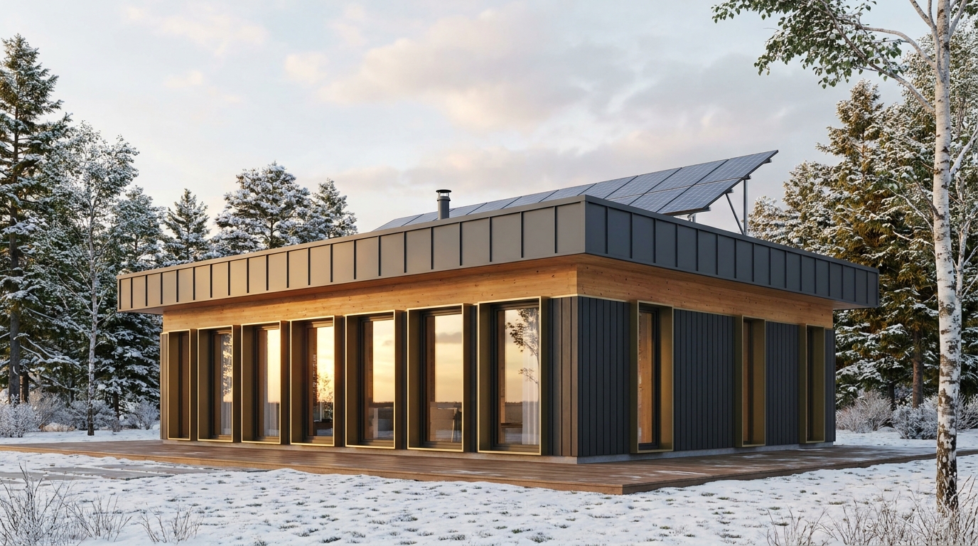 南の小屋 外観 — AI render based on BIM specs