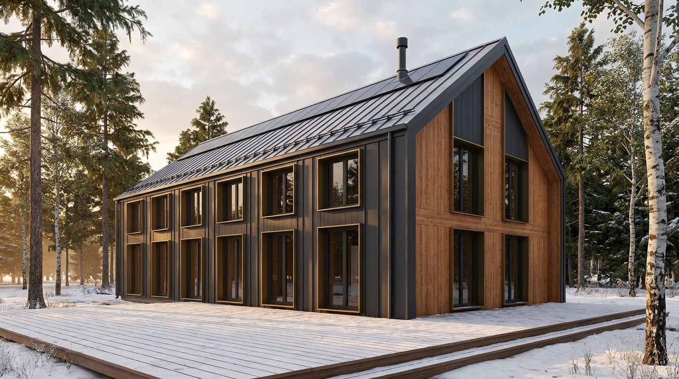 東の塔 外観 — AI render based on BIM specs