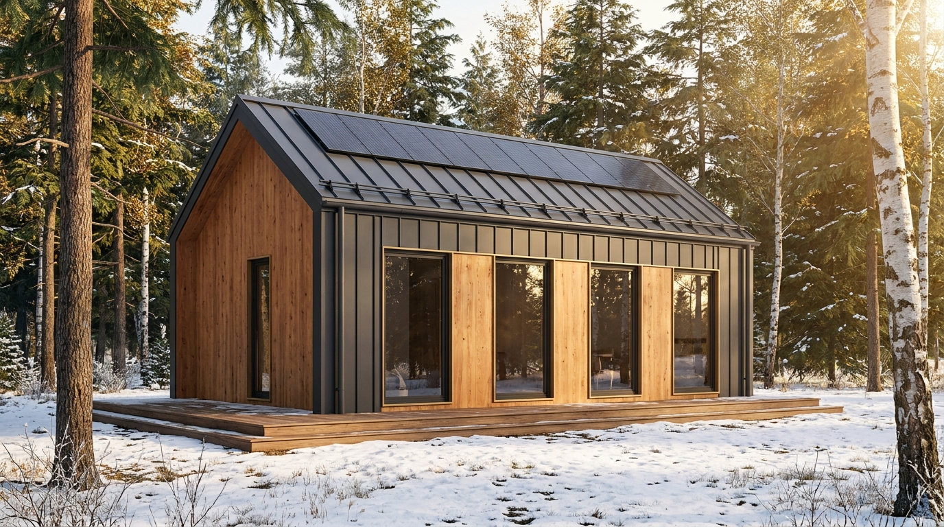 北の里 外観 — AI render based on BIM specs