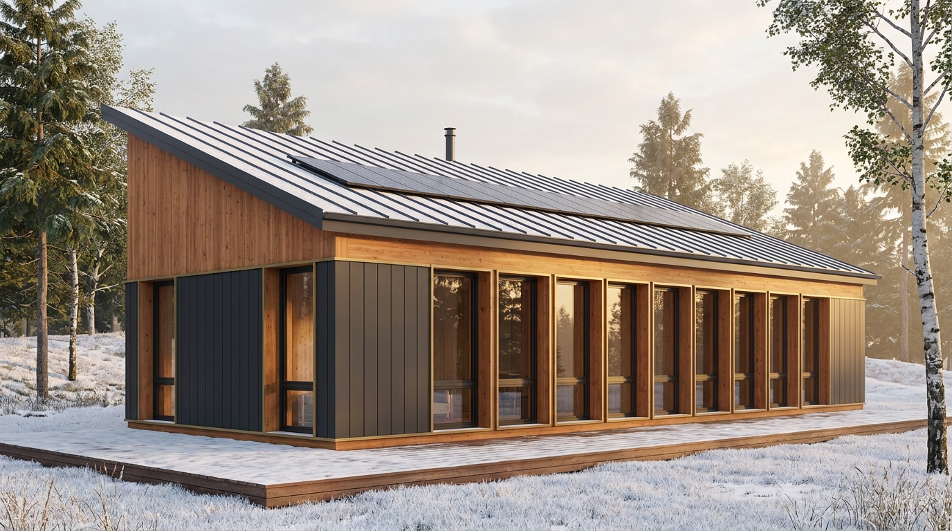雨の家 外観 — AI render based on BIM specs