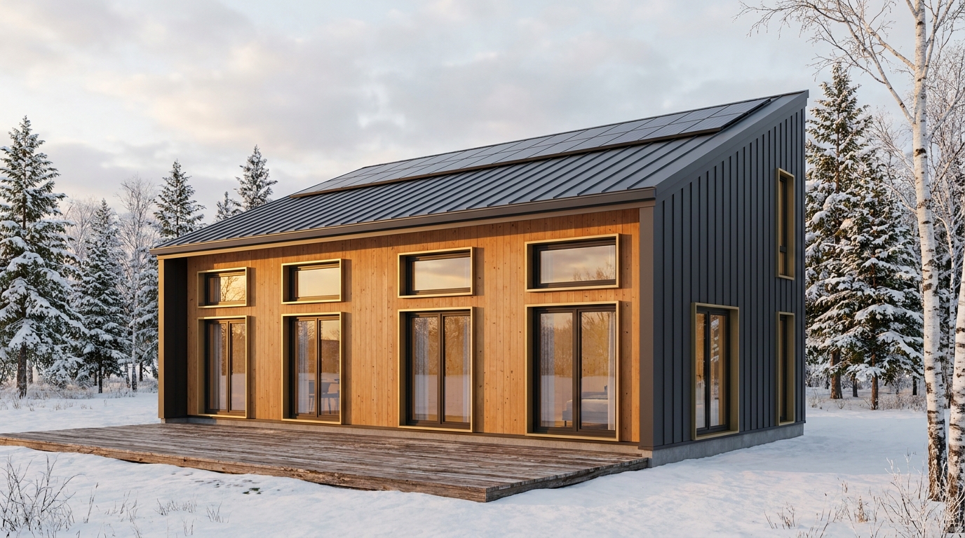 月の家 外観 — AI render based on BIM specs