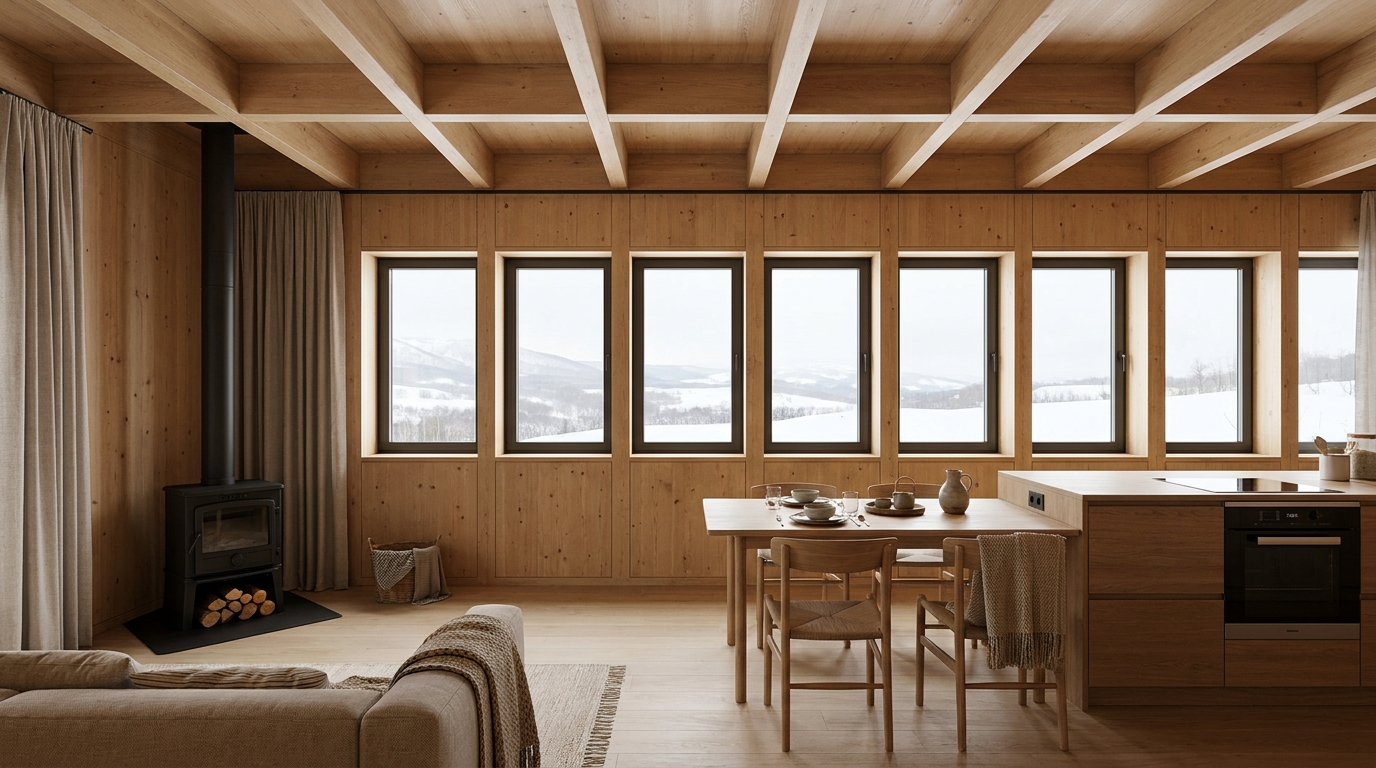 霜の小屋 内観