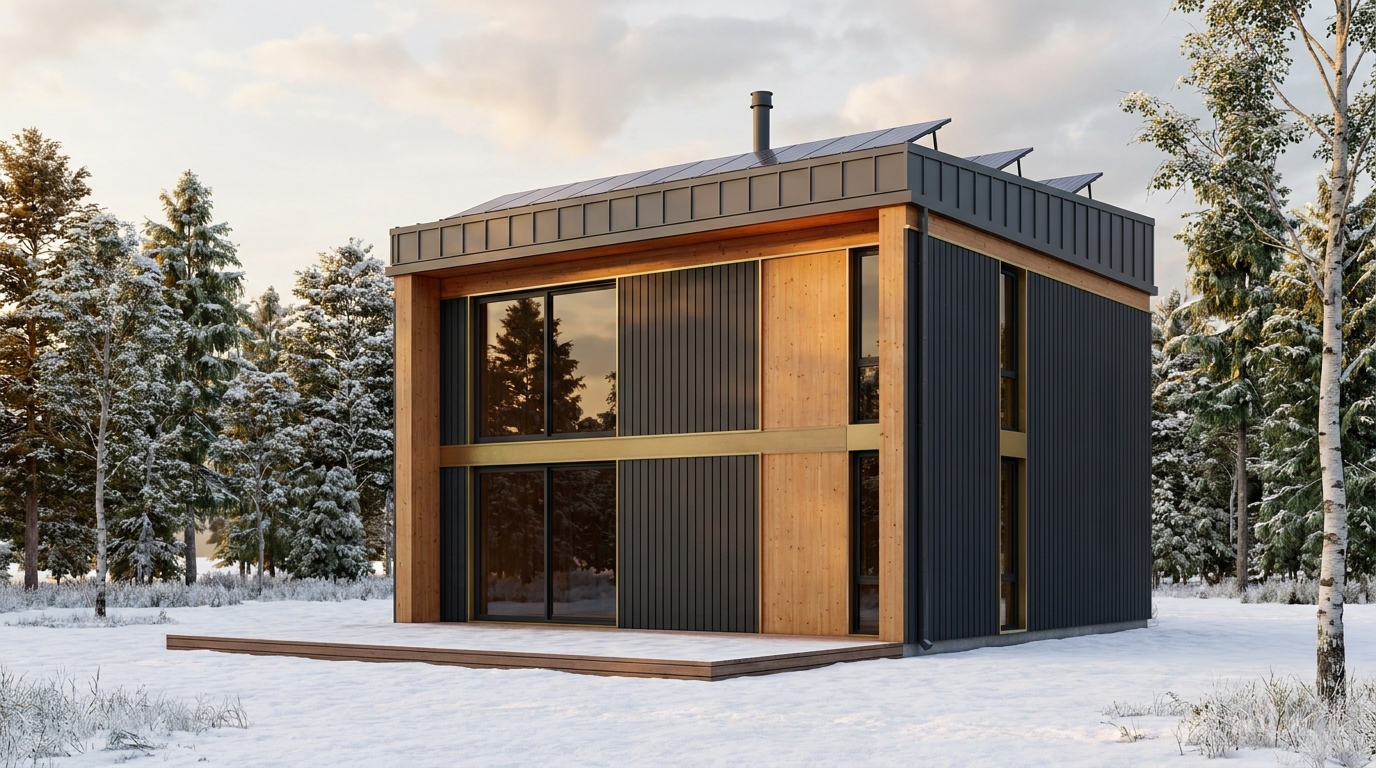 霧の家 外観 — AI render based on BIM specs