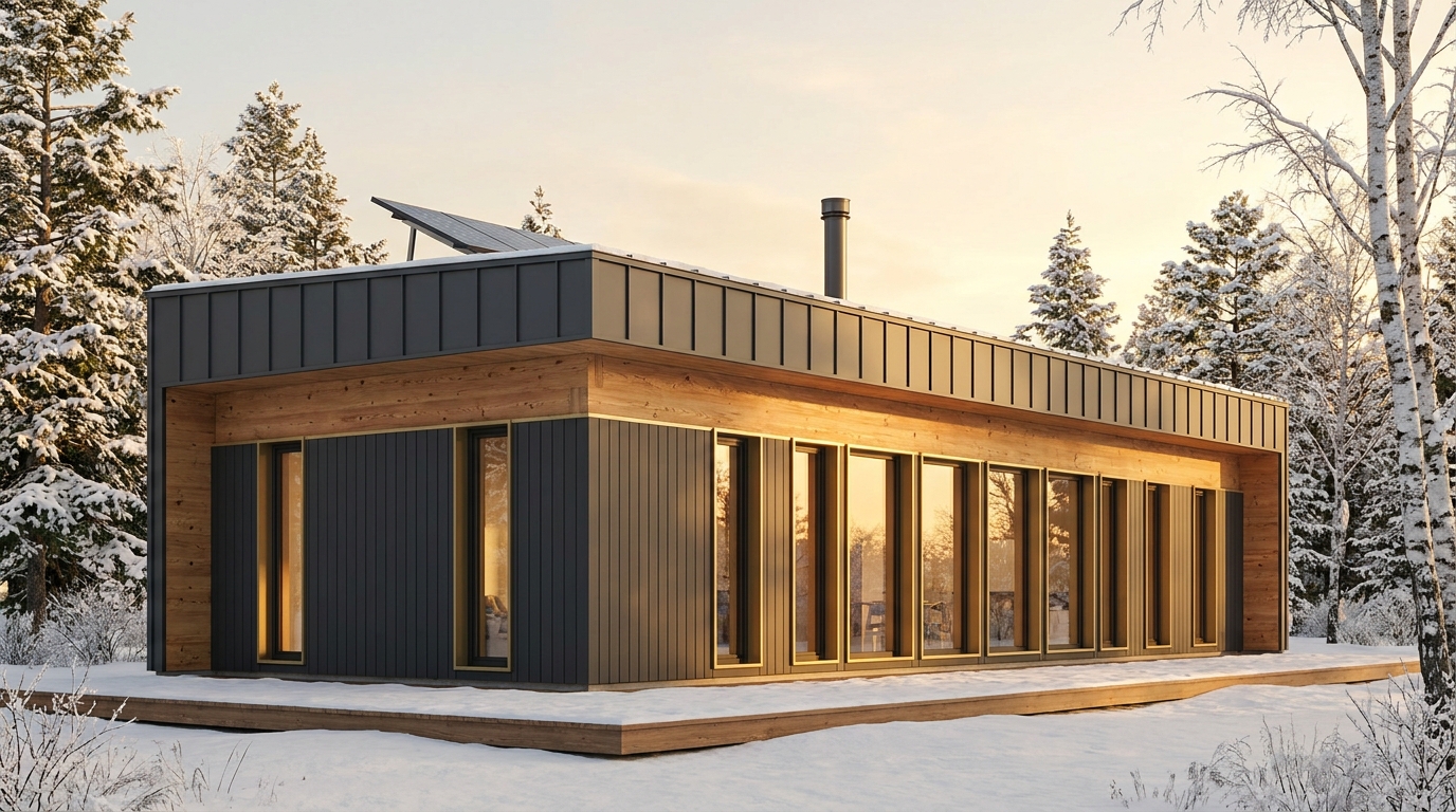 森の巣 外観 — AI render based on BIM specs