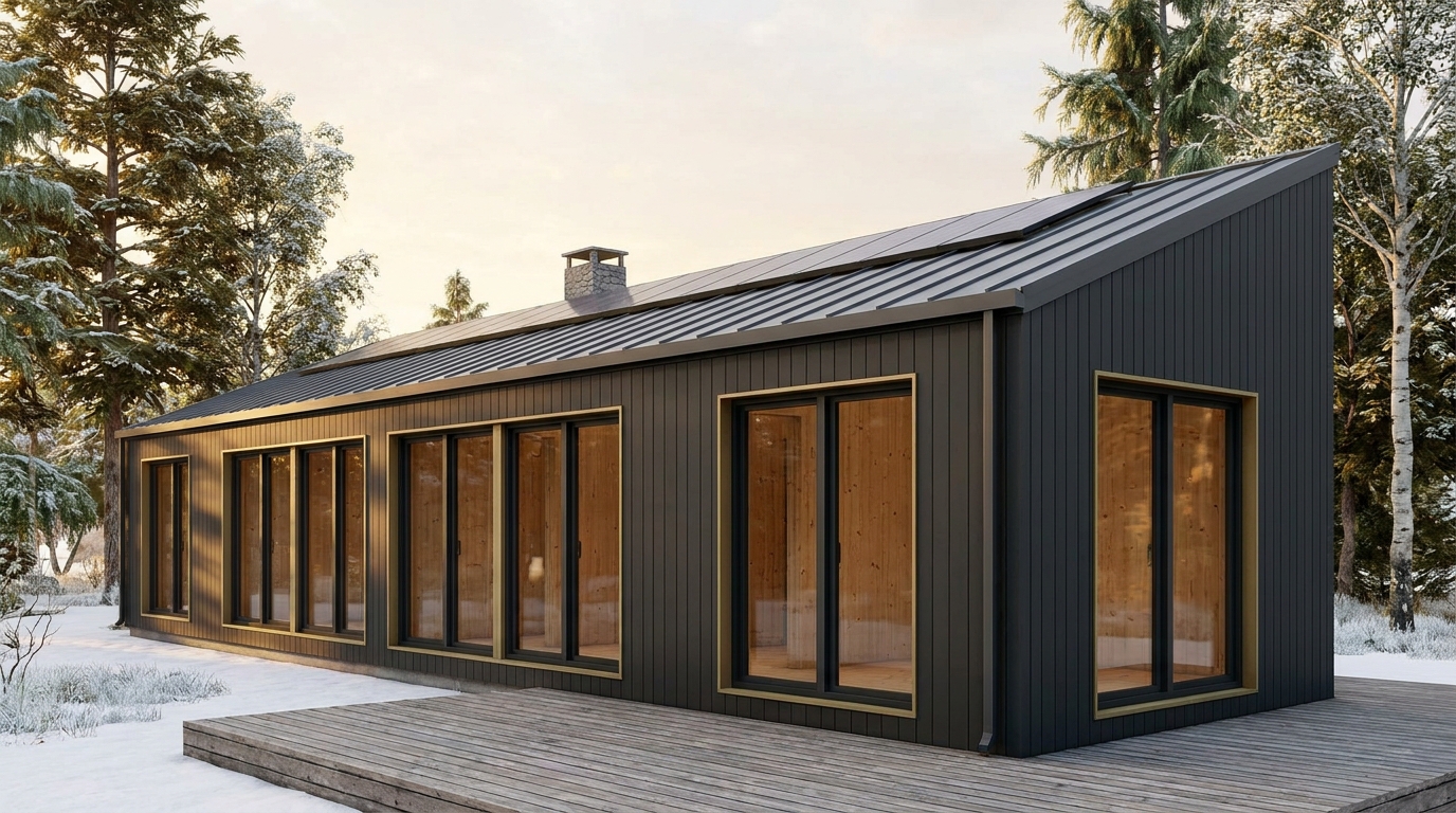 森の家 外観 — AI render based on BIM specs